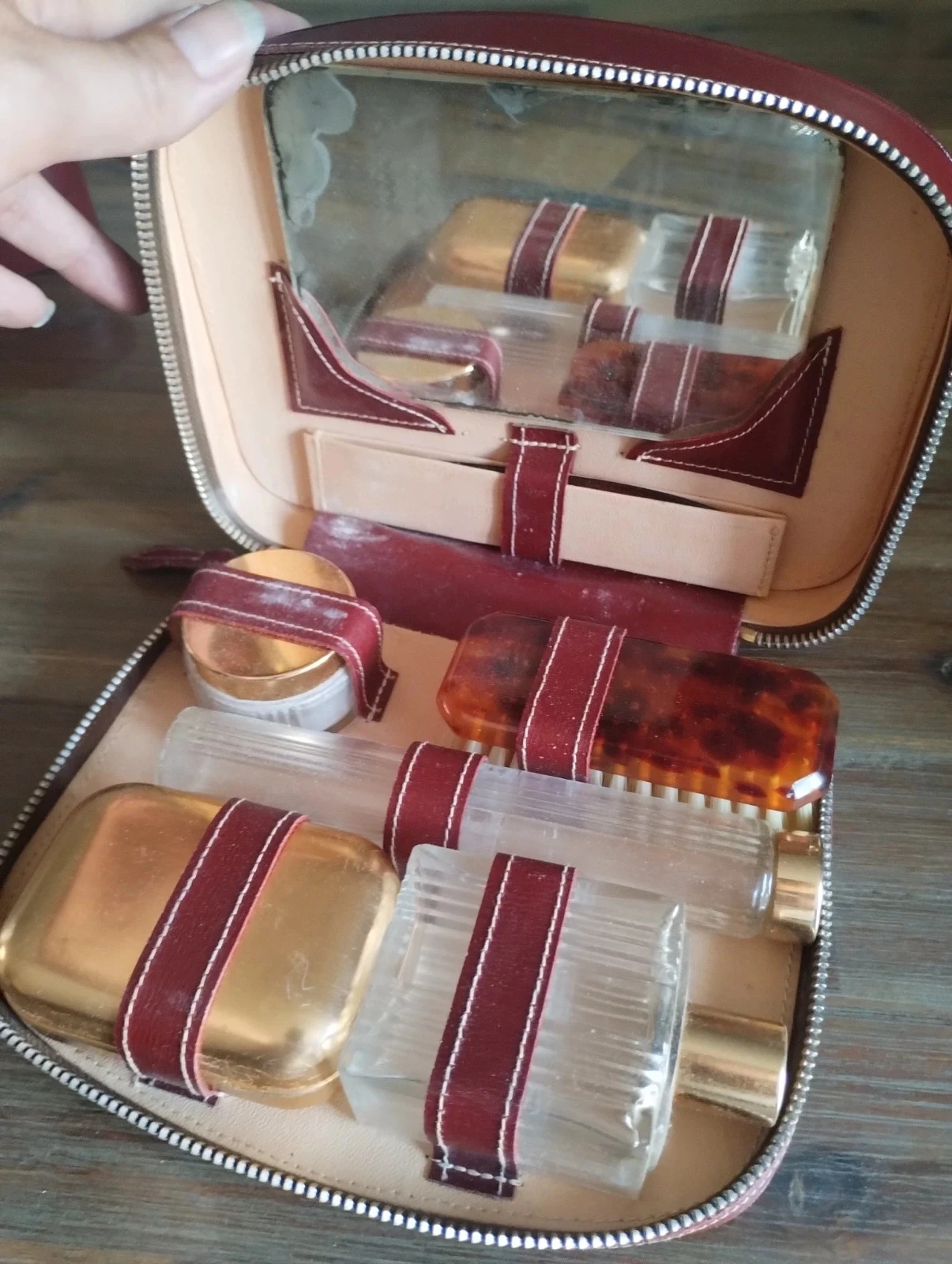 Vintage toiletset met ritssluiting – photo 2